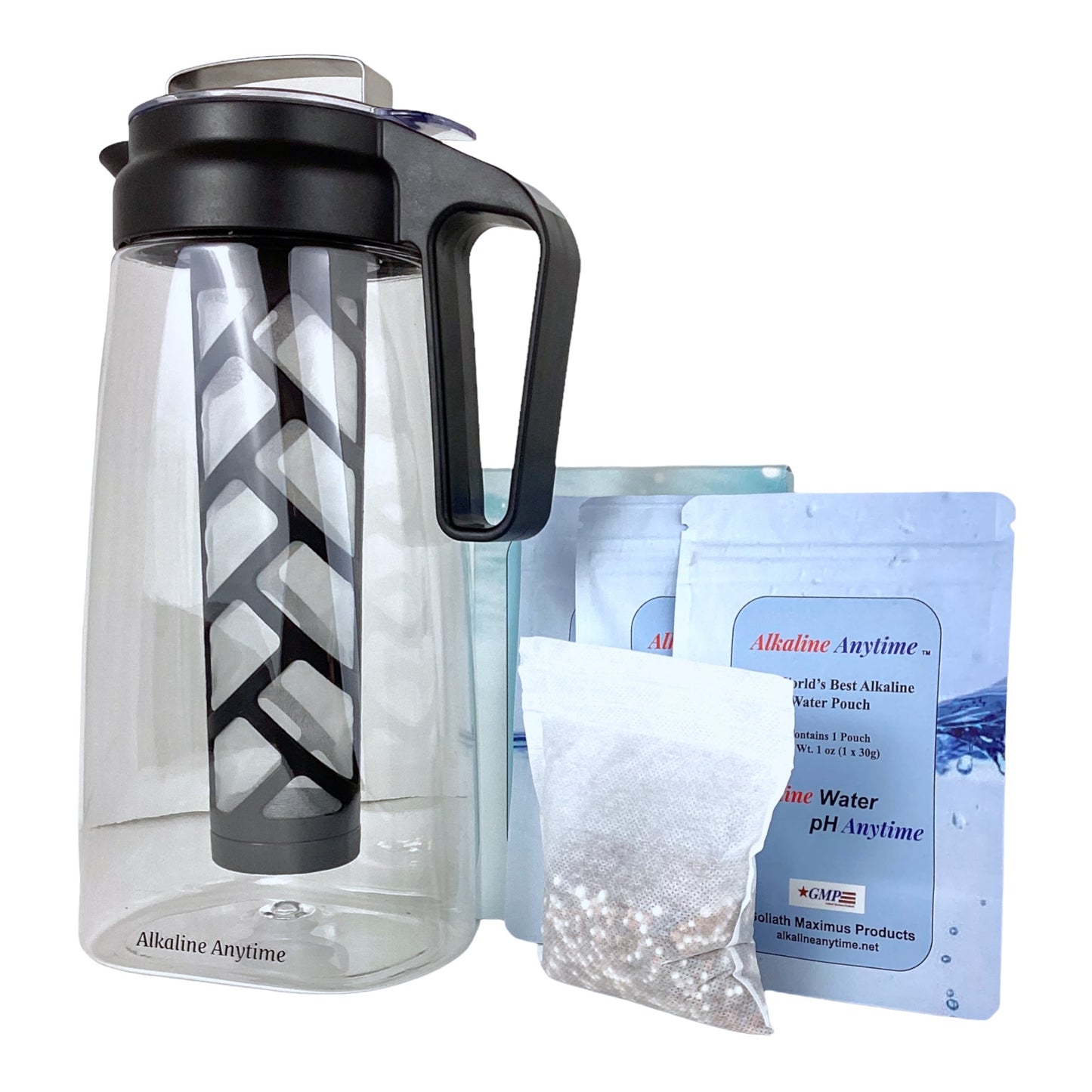 Alkaline Water Filter Pitcher Infuser, Tritan Pitcher 2L | 9.5 pH Alkaline Filters | Tea Pitcher | Tritan BPA Free Ice Coffee Maker | Infuser Pitcher