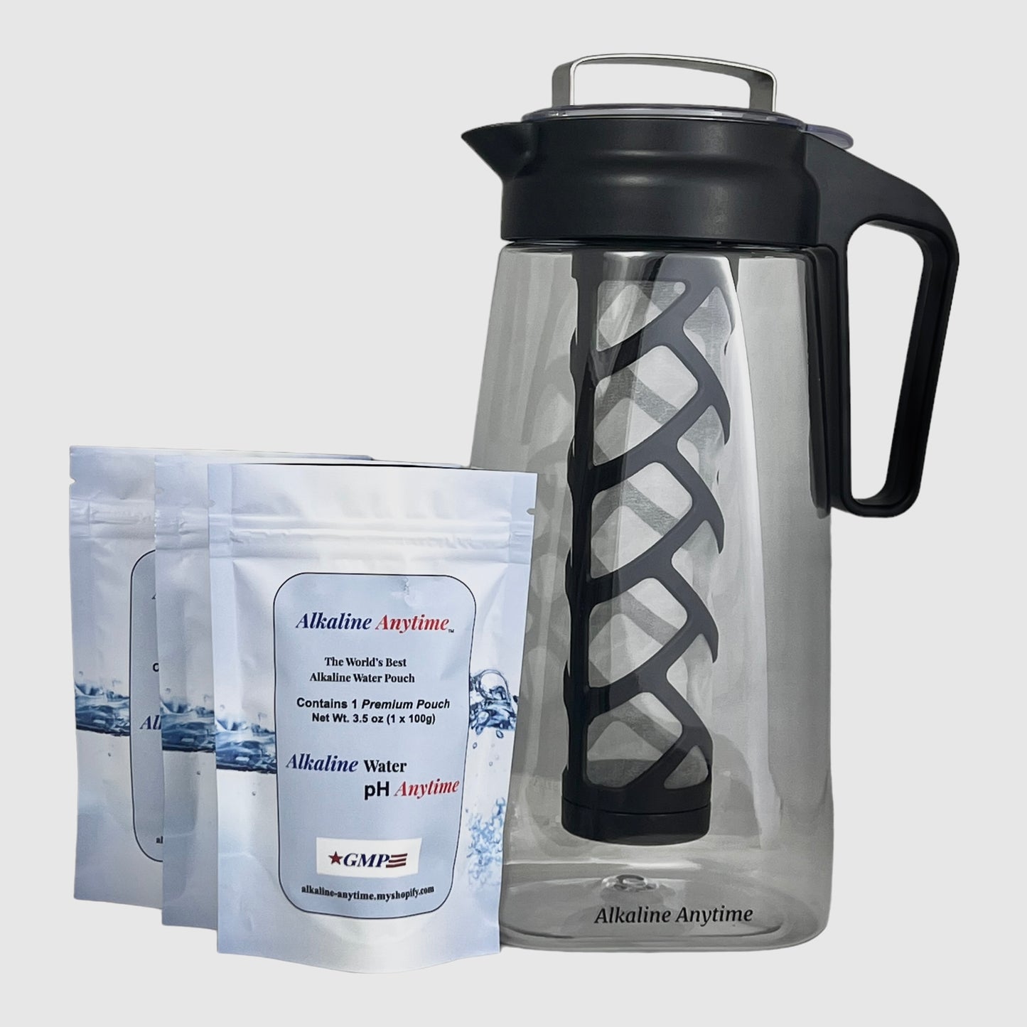 Alkaline Water Filter Pitcher Infuser, Tritan Pitcher 2L | 9.5 pH Alkaline Filters | Tea Pitcher | Tritan BPA Free Ice Coffee Maker | Infuser Pitcher