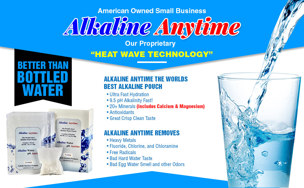 Alkaline Anytime Filter Bundle: Worlds Best Alkaline Water- 3 Pack of 30g and 3 Pack of 100g, Fit Any Container -9.5pH + Ionized Electrolytes