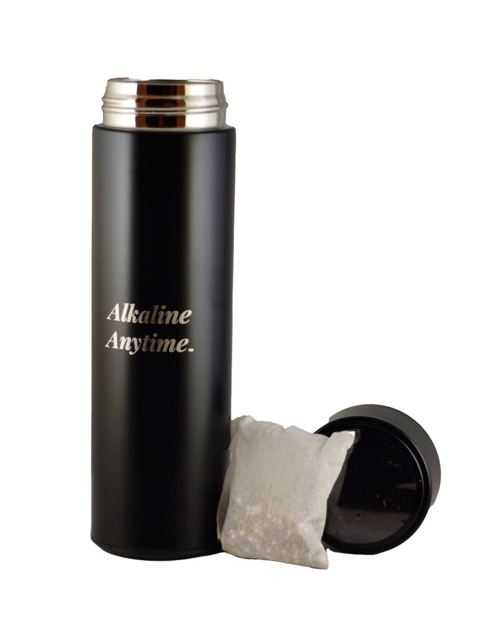 Alkaline Anytime Alkaline Water Bottle Flask-1 Alkaline Filter-2 Lids-LED Lid & Stainless Steel Lid - Alkaline Anytime