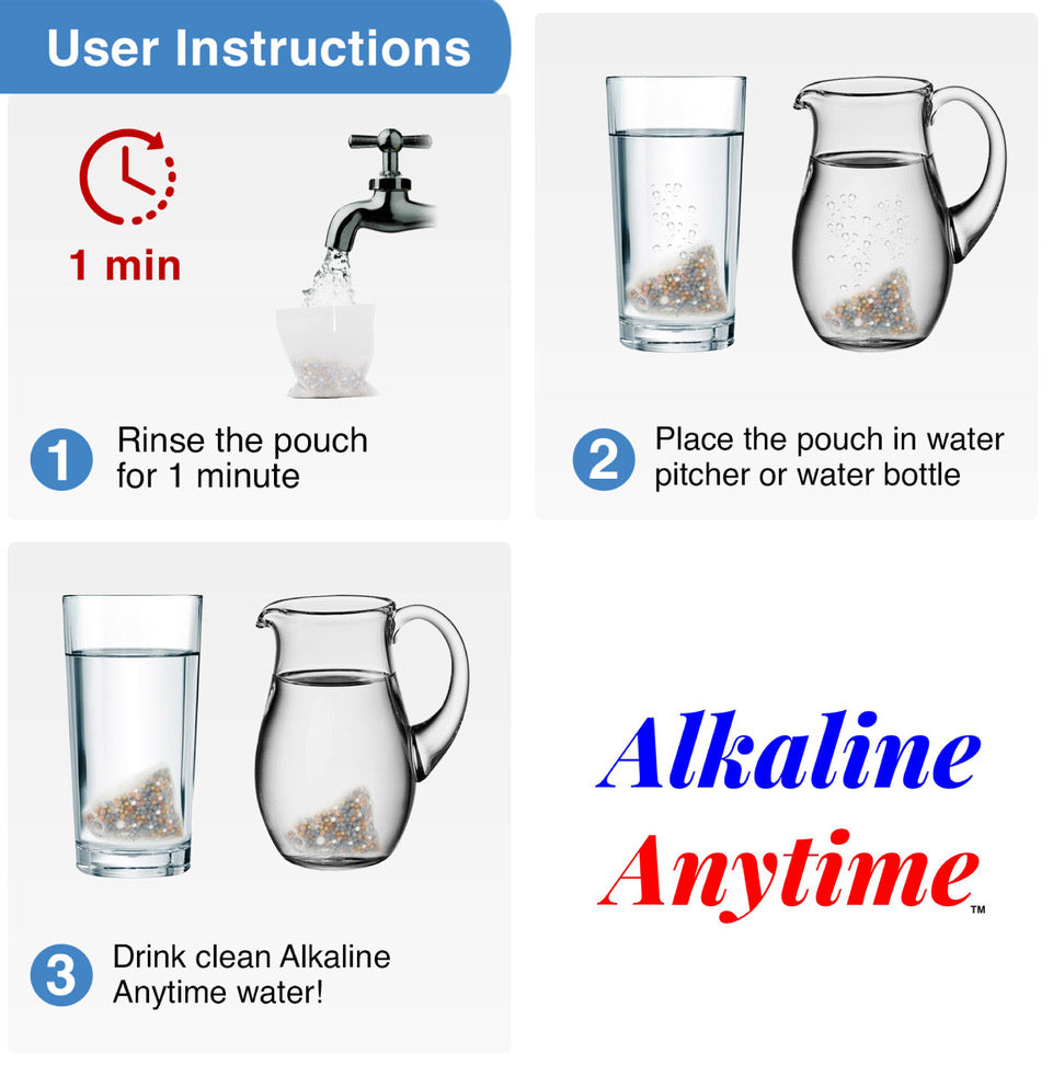Alkaline Anytime The Best 3 Alkaline Water Filter Pouches - Alkaline Anytime