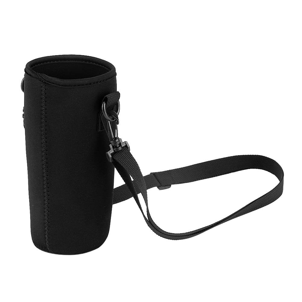 Water Bottle Carry Bag and Water Bottle Holder, Premium Insulated Holder Bag, Adjustable Shoulder Strap, Black, Fits 27-34oz Bottles