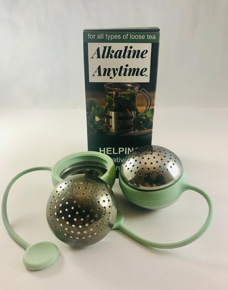 Alkaline Anytime Tea Infusers- 2 Stainless Steel Tea Ball Infusers- Infuse Tea, Coffee or Alkaline Water - Alkaline Anytime